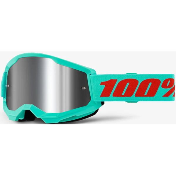 100% strata 2 essential chrome occhiali da motocross blu