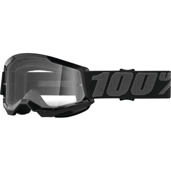 100% strata 2 essential occhiali da motocross giovanile nero