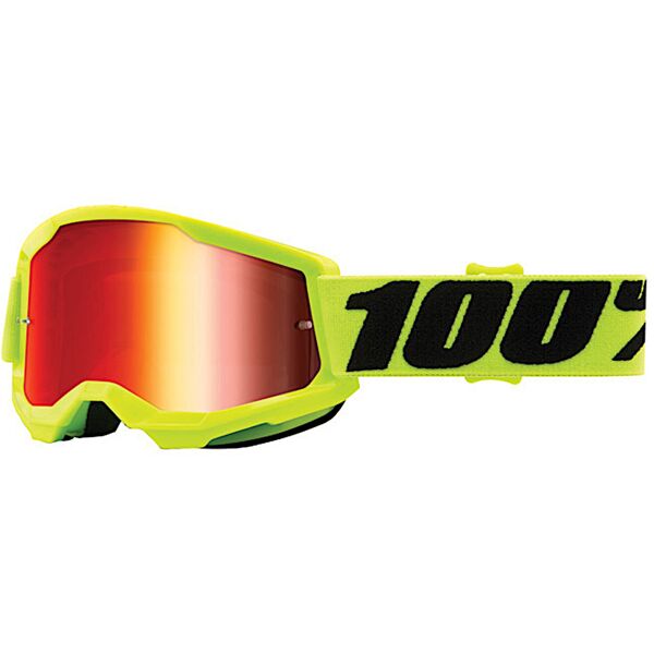 100% strata 2 essential chrome occhiali da motocross giovanile giallo