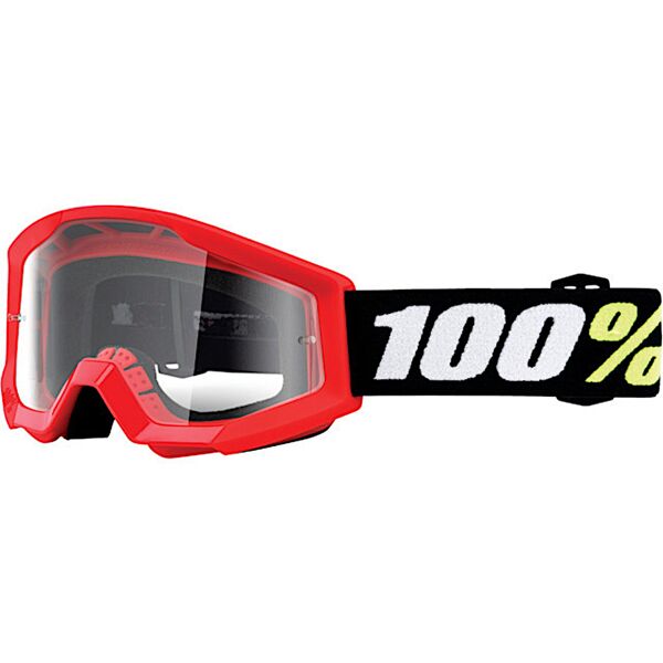 100% strata 2 mini occhiali da motocross per bambini rosso