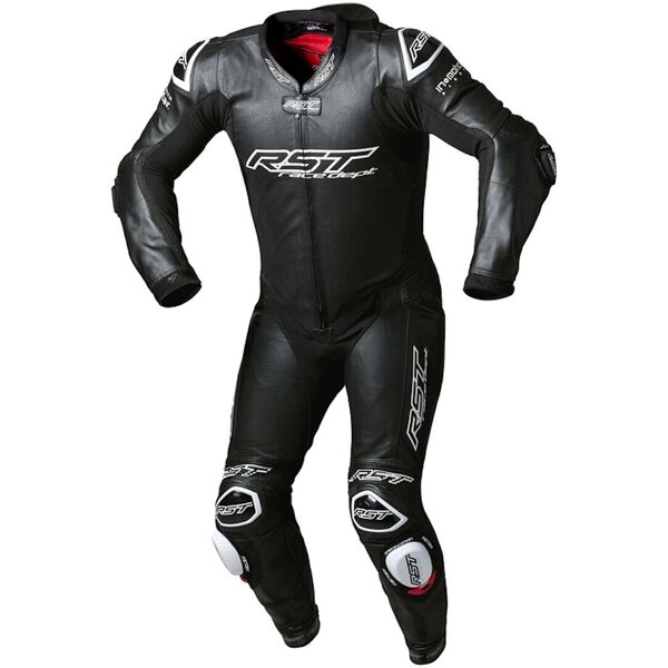 rst v4.1 evo kangaroo airbag one piece tuta in pelle del motociclo nero bianco xl