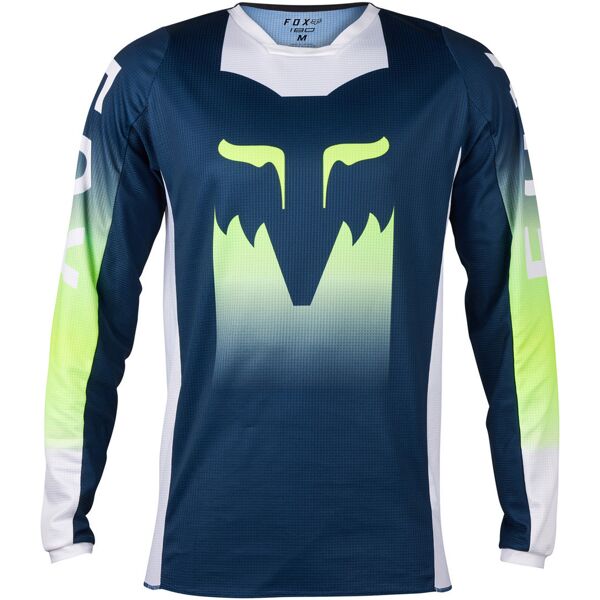 fox 180 flora maglia motocross blu m