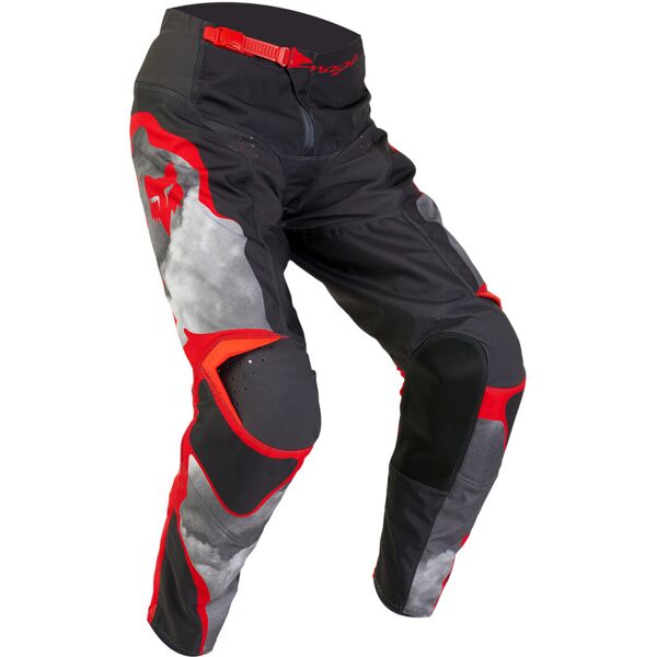 fox 180 atlas pantaloni motocross grigio rosso 36