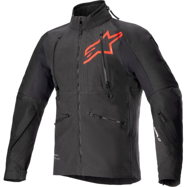 alpinestars hyde xt stretch drystar xf giacca tessile moto impermeabile nero rosso 2xl