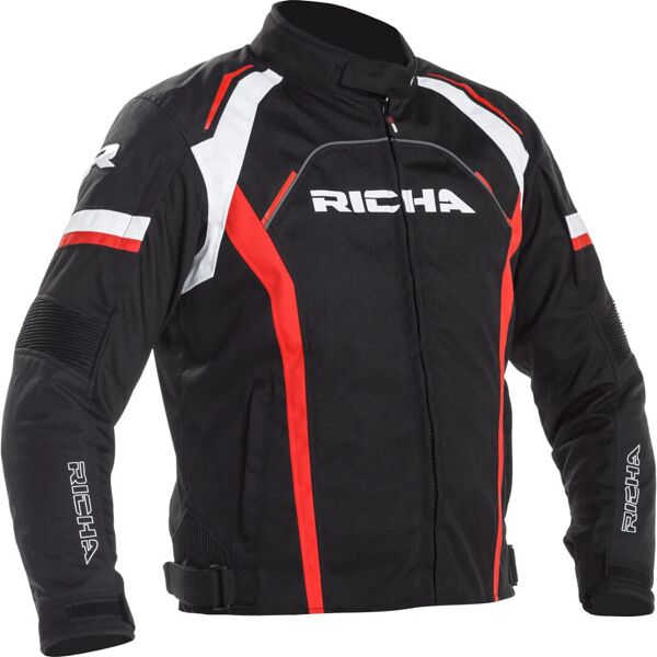 richa falcon 2 impermeabile moto tessile giacca nero bianco rosso xl