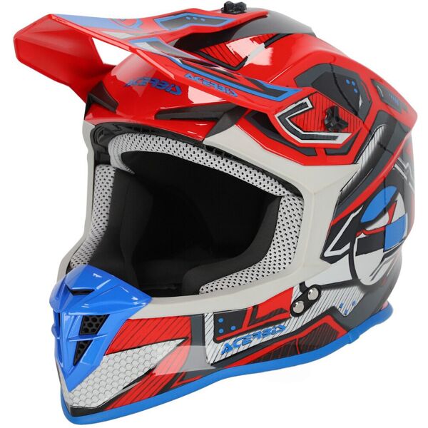 acerbis linear graphic 2024 casco da motocross rosso blu m