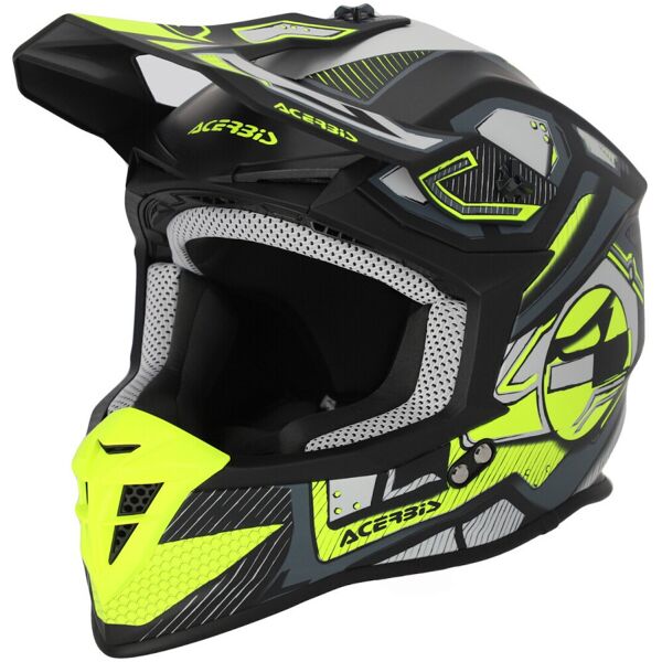 acerbis linear graphic 2024 casco da motocross nero giallo xl