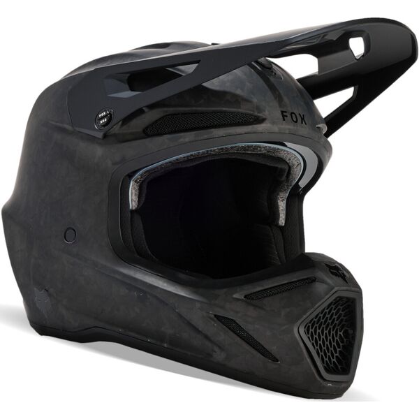 fox v3 rs carbon solid mips casco da motocross nero 2xl
