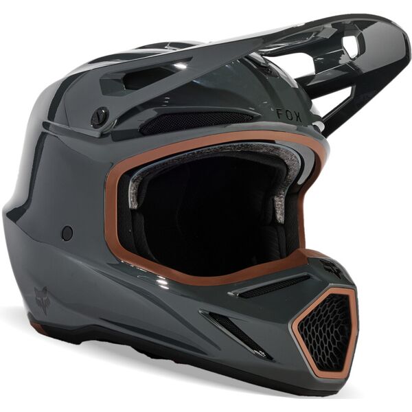 fox v3 rs carbon solid mips casco da motocross nero grigio xs