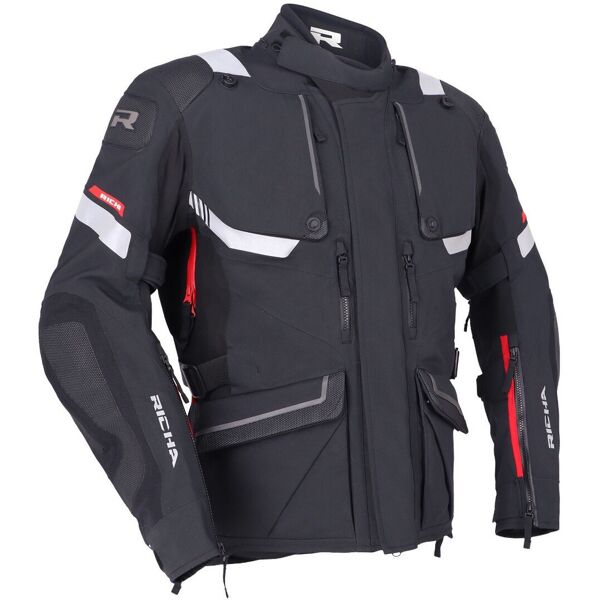 richa armada 1.1 gore-tex pro impermeabile moto tessile giacca nero bianco rosso 6xl