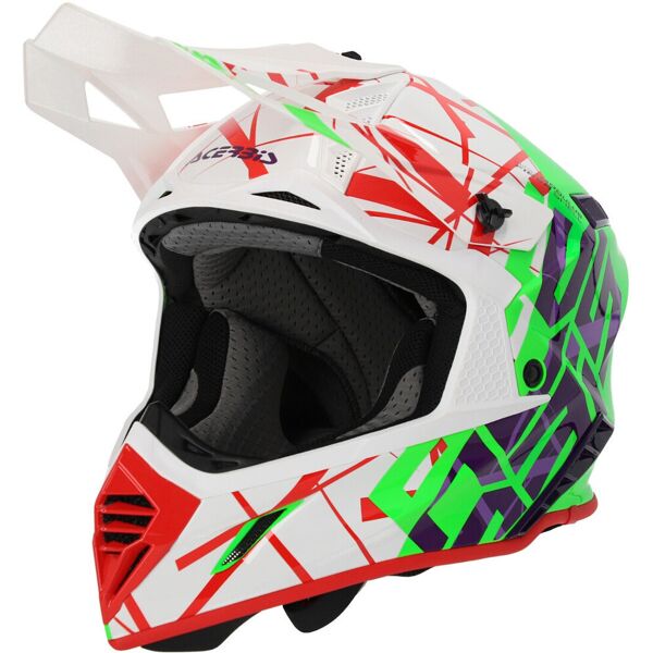 acerbis x-track 2024 casco da motocross bianco rosso verde l