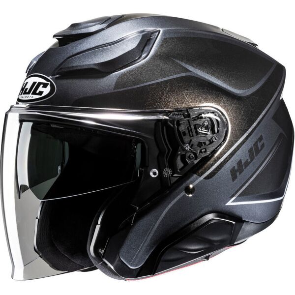 hjc f31 ludi casco jet nero grigio argento l