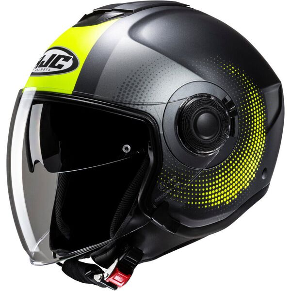 hjc i40n pyle casco jet nero grigio giallo xs