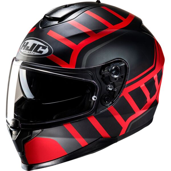 hjc c70n holt casco nero grigio rosso l