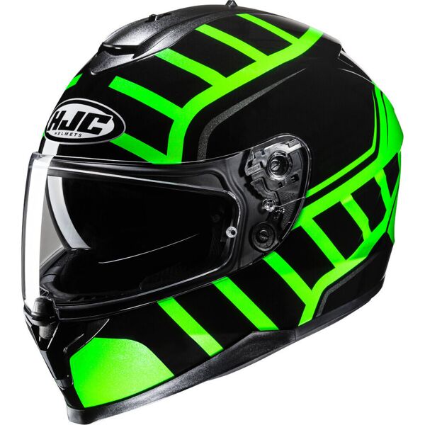 hjc c70n holt casco nero verde l