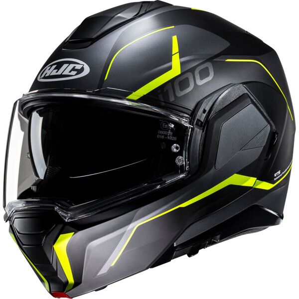 hjc i100 lorix casco nero grigio giallo 2xl