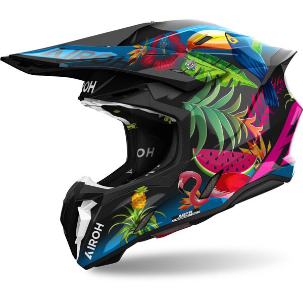 airoh twist 3 amazonia casco da motocross nero multicolore l