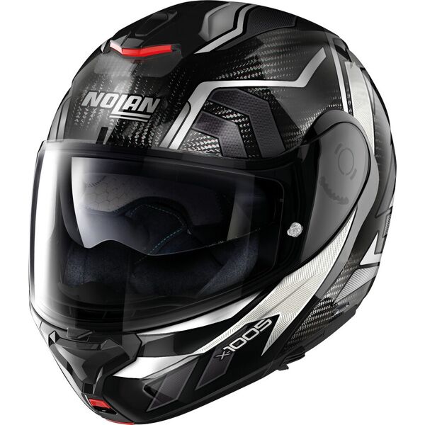 nolan x-1005 ultra carbon sandglas n-com casco nero bianco l