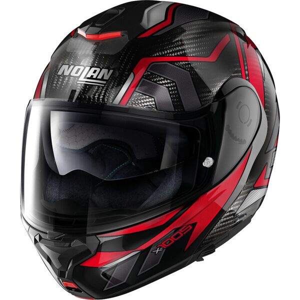 nolan x-1005 ultra carbon sandglas n-com casco nero rosso xl