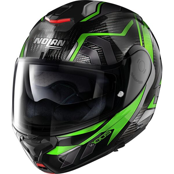 nolan x-1005 ultra carbon sandglas n-com casco nero verde m