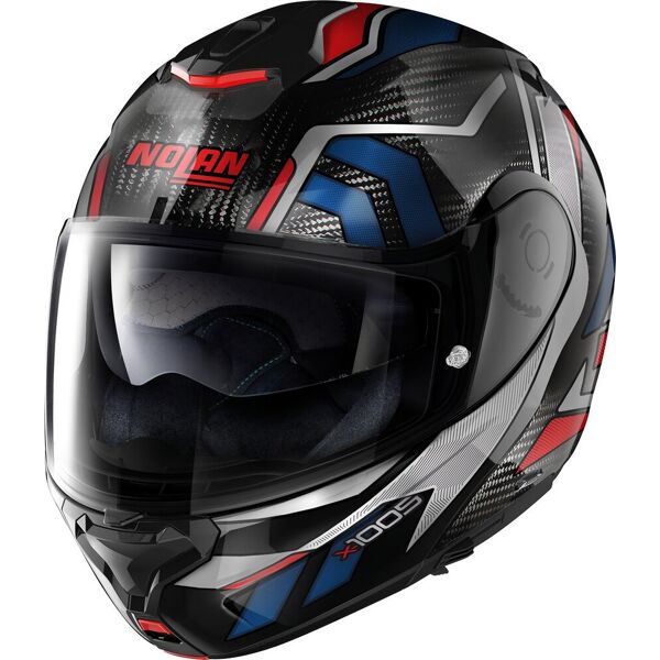 nolan x-1005 ultra carbon sandglas n-com casco nero rosso blu xs