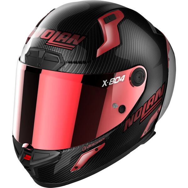nolan x-804 rs ultra carbon iridium edition casco nero rosso m