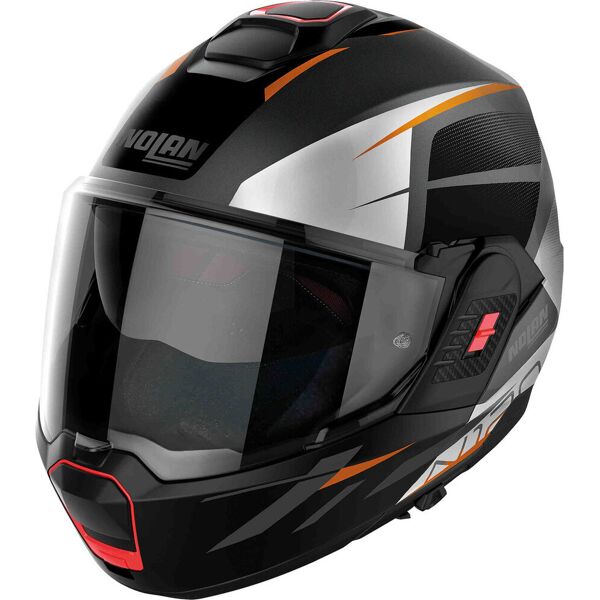 nolan n120-1 06 nightlife n-com casco nero grigio arancione m