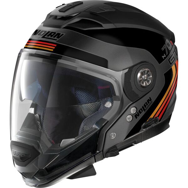 nolan n70-2 gt 06 jetpack n-com casco nero grigio rosso m