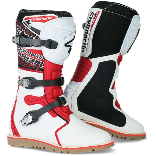 stylmartin impact pro stivali da motocross impermeabili bianco rosso 46