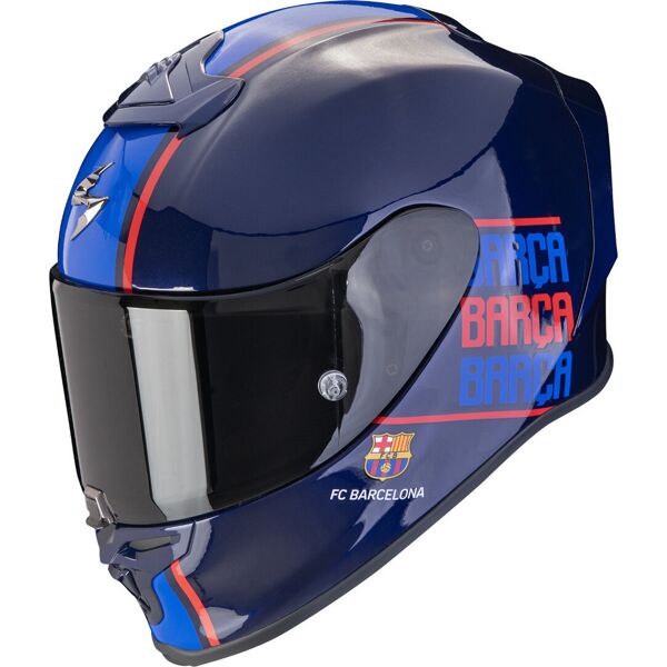 scorpion exo-r1 evo air fc barcelona casco rosso blu m