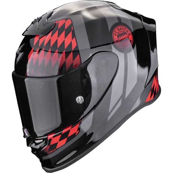 scorpion exo-r1 evo air fc bayern casco nero grigio rosso l