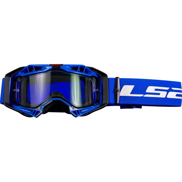 ls2 aura enduro series maschera da motocross blu unica taglia