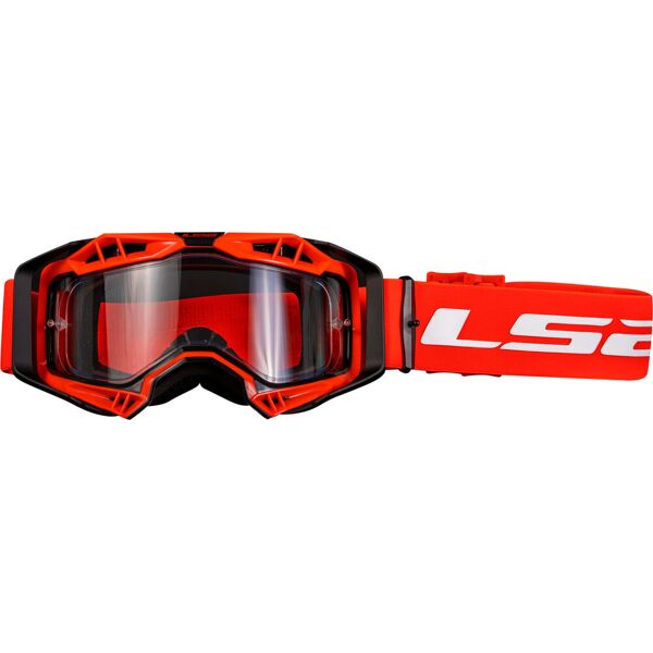 ls2 aura enduro series maschera da motocross rosso unica taglia