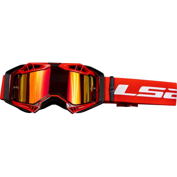 ls2 aura pro maschera da motocross rosso