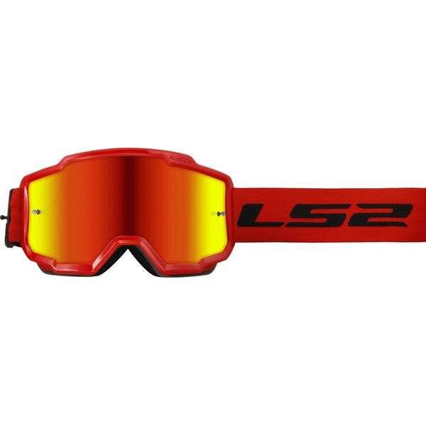 ls2 charger maschera da motocross rosso