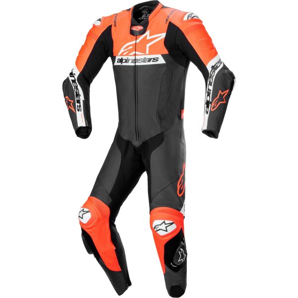 alpinestars missile v2 ward traforato one piece moto tuta in pelle nero rosso 60