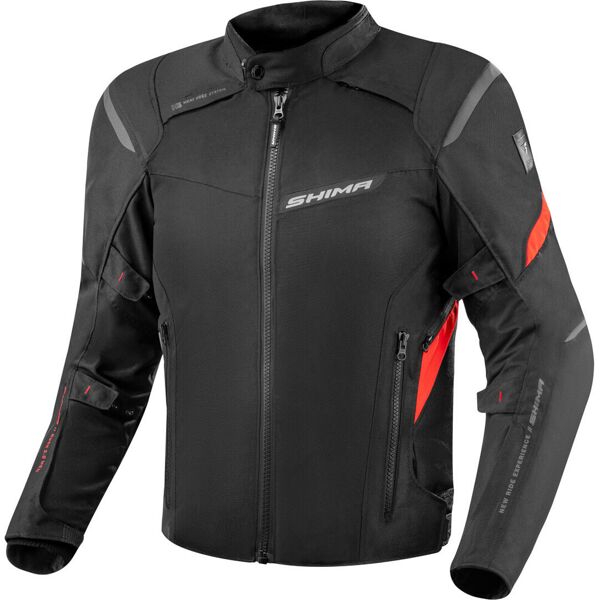 shima rush 2.0 impermeabile moto tessile giacca nero rosso m