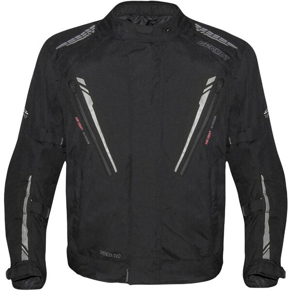 germot spencer evo big size impermeabile moto tessile giacca nero grigio xl