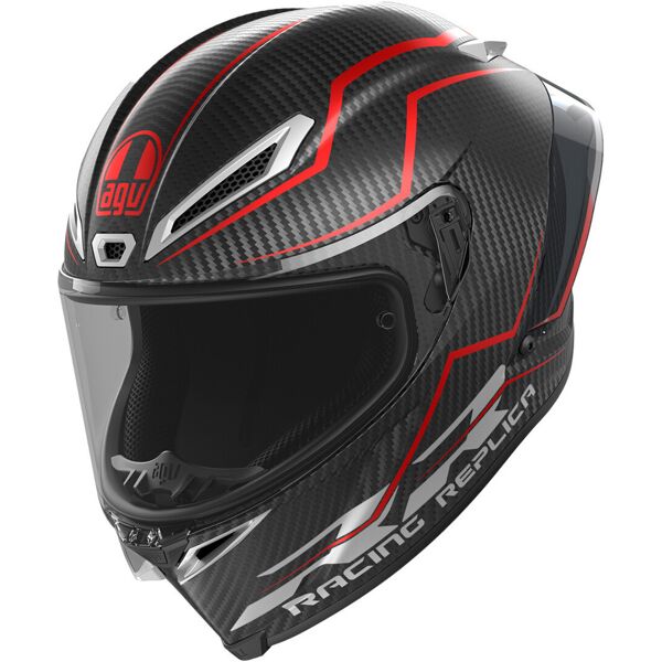 agv pista gp rr performante carbon casco nero rosso m