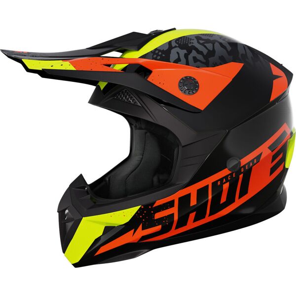 shot pulse kid airfit casco da motocross per bambini nero arancione m