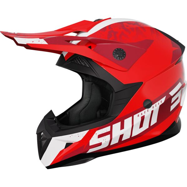 shot pulse kid airfit casco da motocross per bambini bianco rosso s