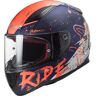 Casco Integrale Moto Ls2 FF353 RAPID Naughty Blu Arancio Flu taglia L