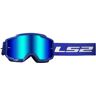 Maschera Cross Enduro Ls2 CHARGER Blu Lente Iridium Blu taglia unica