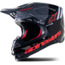 Alpinestars Casco Cross  Supertech SM8 Radium 2 Mips Nero-Rosso Neon Lucido