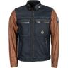 Helstons Winston Giacca moto in pelle Blu Marrone S