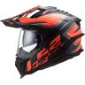 LS2 MX701 Explorer Alter Matt Casco Motocross Nero Arancione 2XL