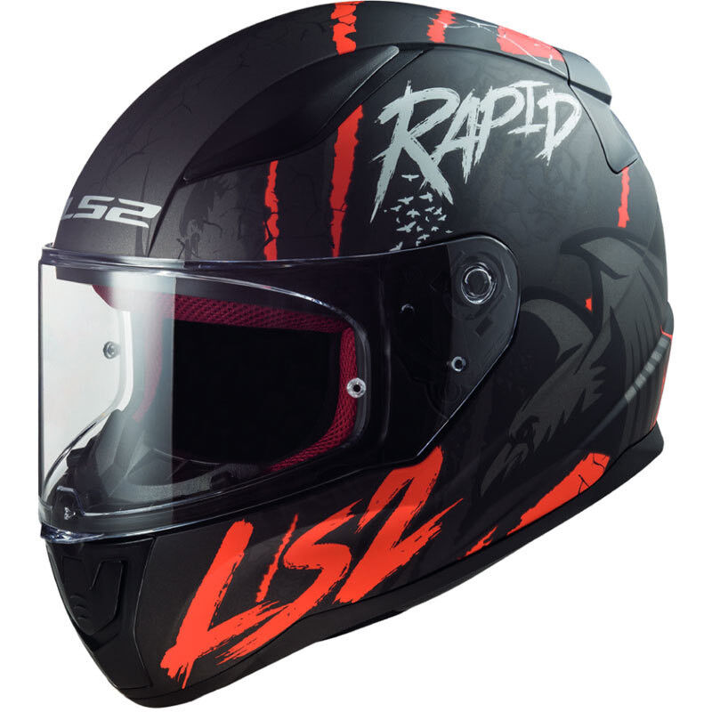 Casco Integrale Moto Ls2 FF353 RAPID RAVEN Nero Opaco Bianco taglia XL