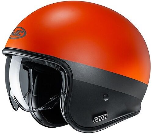 Casco Jet Custom in Fibra HJC V30 PEROT MC7SF Nero Arancio O taglia XS