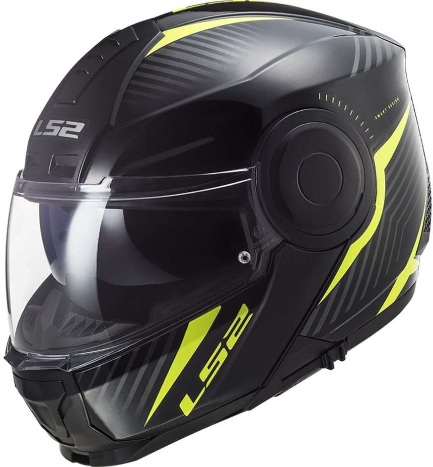 Casco Modulare Moto Doppia Visiera Ls2 FF902 SCOPE Skid Nero taglia XS