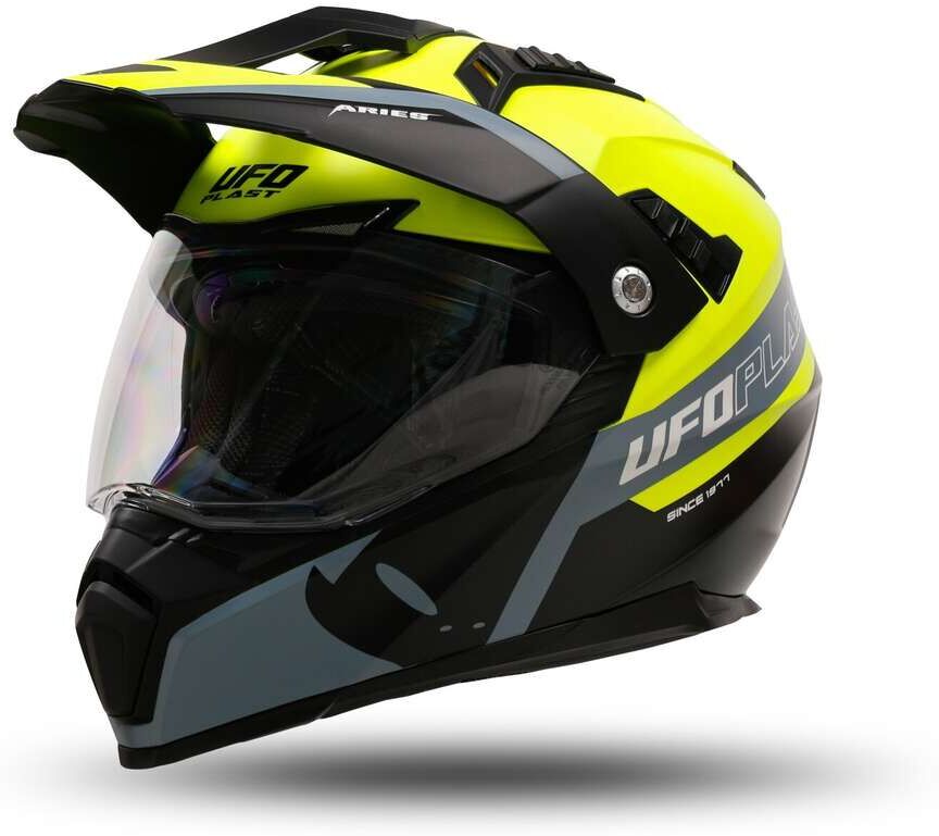 Casco Moto Adventure Off-Road Ufo ARIES Giallo Nero taglia M